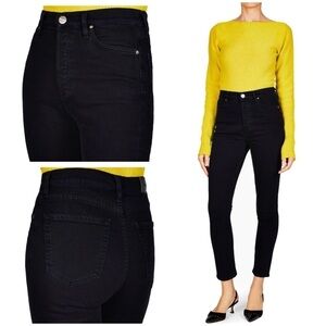 GOLDSIGN The High Rise Slim Jean in Slater Black W3343-672 Size 26